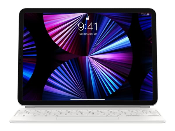 Apple Magic Keyboard - Tangentbord och foliefodral - med pekdyna - bakgrundsbelyst - Apple Smart connector - svensk - vit - för Apple 10.9-inch iPad