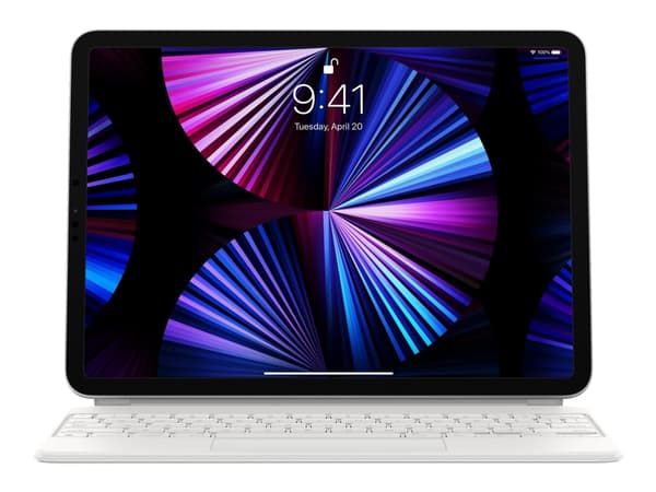 Apple Magic Keyboard - Tangentbord och foliefodral - med pekdyna - bakgrundsbelyst - Apple Smart connector - QWERTY - internationell engelska - vit -