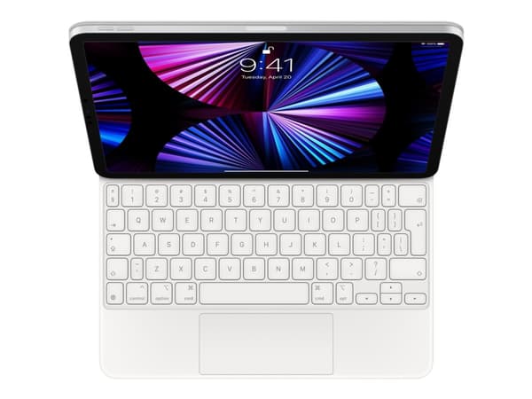 Apple Magic Keyboard - Tangentbord och foliefodral - med pekdyna - bakgrundsbelyst - Apple Smart connector - QWERTY - internationell engelska - vit -