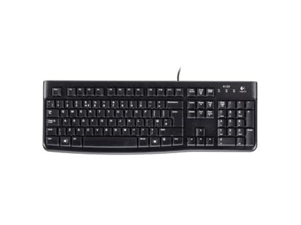 Logitech Keyboard K120 for Business, Täysikokoinen (100 %), Langallinen, USB, AŽERTY, Musta