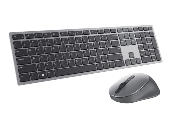 Dell Premier Wireless Keyboard and Mouse KM7321W - Sats med tangentbord och mus - trådlös - 2.4 GHz, Bluetooth 5.0 - QWERTY - ryska - Titan gray