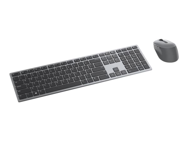 Dell Premier Wireless Keyboard and Mouse KM7321W - Sats med tangentbord och mus - trådlös - 2.4 GHz, Bluetooth 5.0 - QWERTY - ryska - Titan gray