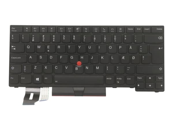 Primax - Ersättningstangentbord för bärbar dator - med Trackpoint, UltraNav - bakgrundsbelyst - QWERTY - dansk - svart - FRU - för ThinkPad P14s Gen