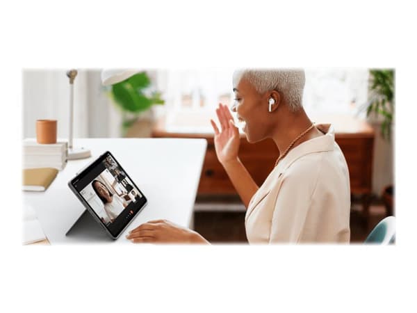 Logitech Combo Touch - Tastatur og folioveske - med styrepute - bakgrunnsbelyst - Apple Smart connector - QWERTY - US International - Oxford-grå - fo