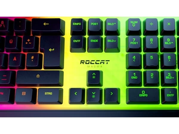 ROCCAT Magma, Koblet med ledninger (ikke trådløs), USB, Membrannøkkelbryter, QWERTY, RGB LED, Sort