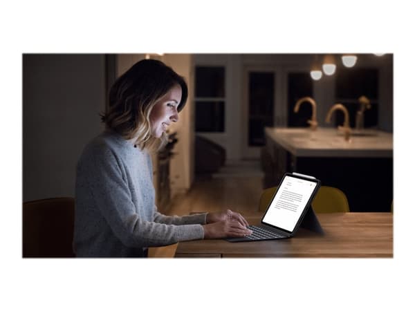 Logitech Combo Touch - Tastatur og folioveske - med styrepute - bakgrunnsbelyst - Apple Smart connector - QWERTY - Storbritannia - Oxford-grå - for A