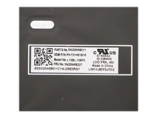 Chicony - Ersättningstangentbord för bärbar dator - med Trackpoint, UltraNav - bakgrundsbelyst - AZERTY - fransk - för ThinkPad L15 Gen 1 20U7, 20U8