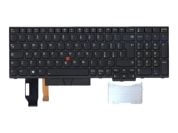 Chicony - Ersättningstangentbord för bärbar dator - med Trackpoint, UltraNav - bakgrundsbelyst - QWERTY - italiensk - svart - FRU - för ThinkPad E580