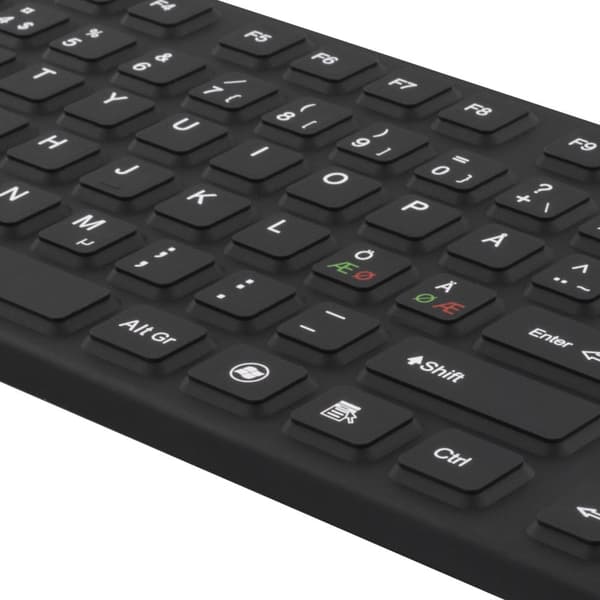 Rubberized keyboard silicone IP68 full size 105 keys black