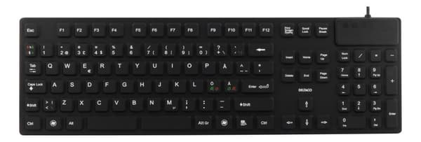 Rubberized keyboard silicone IP68 full size 105 keys black