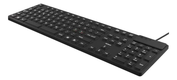 Rubberized keyboard silicone IP68 full size 105 keys black musta