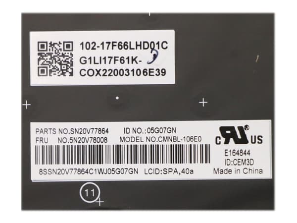 Chicony - Ersättningstangentbord för bärbar dator - med Trackpoint, UltraNav - bakgrundsbelyst - QWERTY - spansk - svart - FRU - för ThinkPad P15s Ge