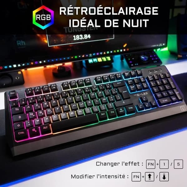 THE G-LAB KEYZ TUNGSTEN Trådlöst speltangentbord - franska - AZERTY
