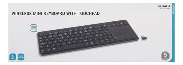 Wireless mini kb, USB nano, nordic, 86 keys, black
