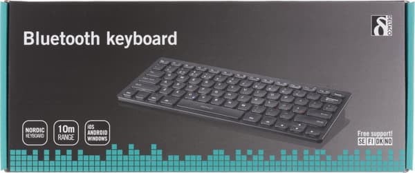 Wireless mini keyboard w/ muted keys, Bluetooth, 10m, black