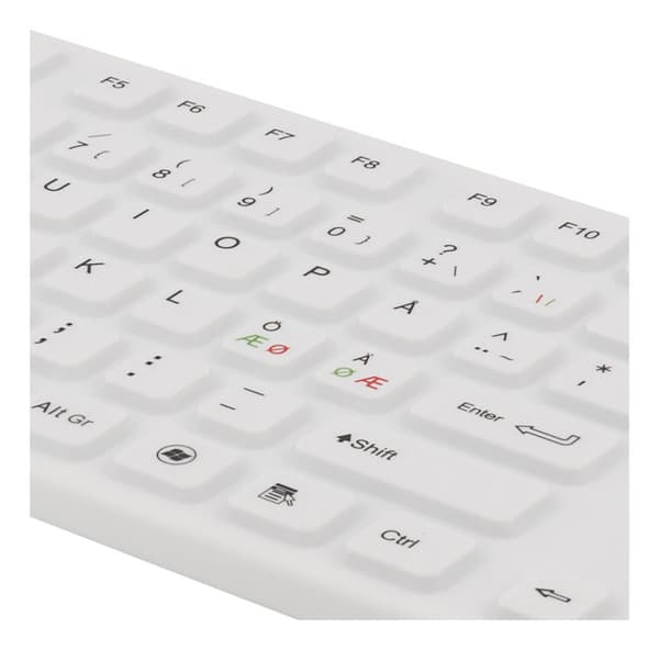 Rubberized keyboard silicone IP68 full size 105 keys white