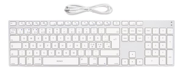 Fullsize Bluetooth aluminium keyboard for Mac, Nordic layout