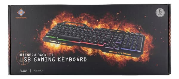 DK120 Membrane Keyboard, Rainbow backlight, metal frame