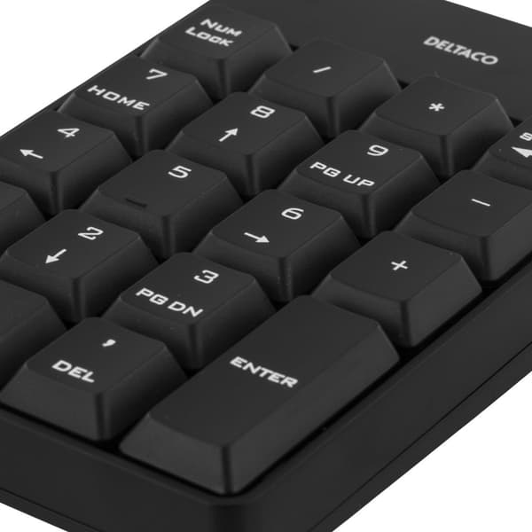 Wireless numeric keypad 18 keys nanoreceiv USB 10m range blk