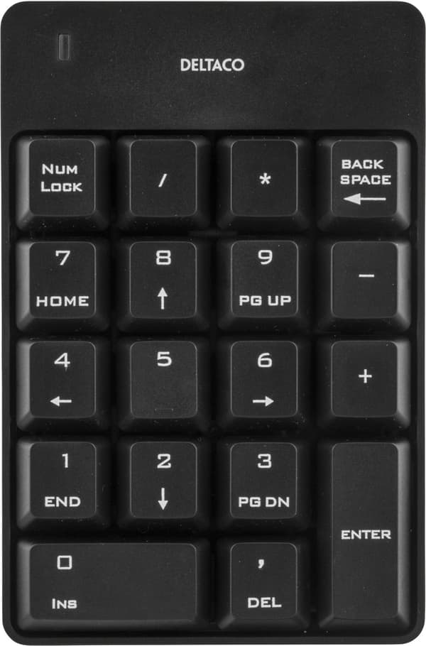 Wireless numeric keypad 18 keys nanoreceiv USB 10m range blk