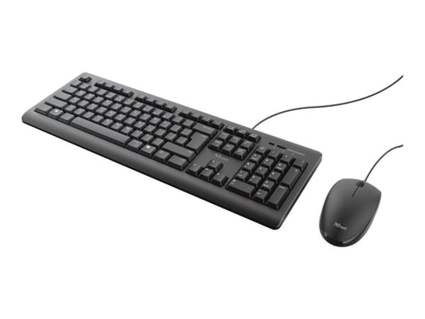 Trust TKM-250 - Sats med tangentbord och mus - USB - Nordisk - svart