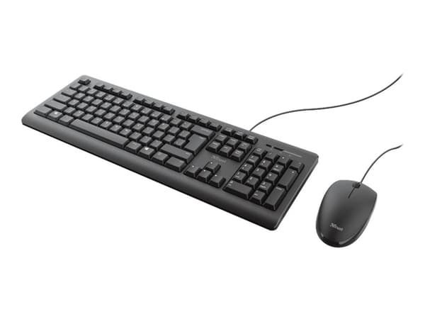 Trust TKM-250 - Sats med tangentbord och mus - USB - Nordisk - svart
