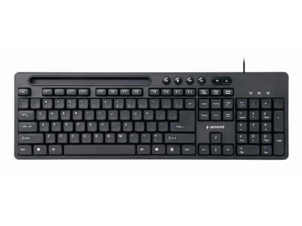 Gembird KB-UM-108, Täysikokoinen (100 %), USB, QWERTY, Musta