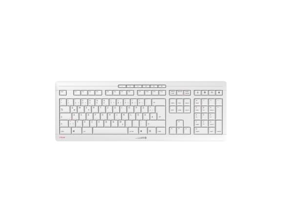 CHERRY STREAM DESKTOP RECHARGE - Sats med tangentbord och mus - trådlös - 2.4 GHz - QWERTY - brittisk - tangentbrytare: CHERRY SX - blekgrå