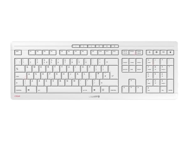 CHERRY STREAM DESKTOP RECHARGE - Sats med tangentbord och mus - trådlös - 2.4 GHz - QWERTY - USA med eurosymbol - tangentbrytare: CHERRY SX - blekgrå