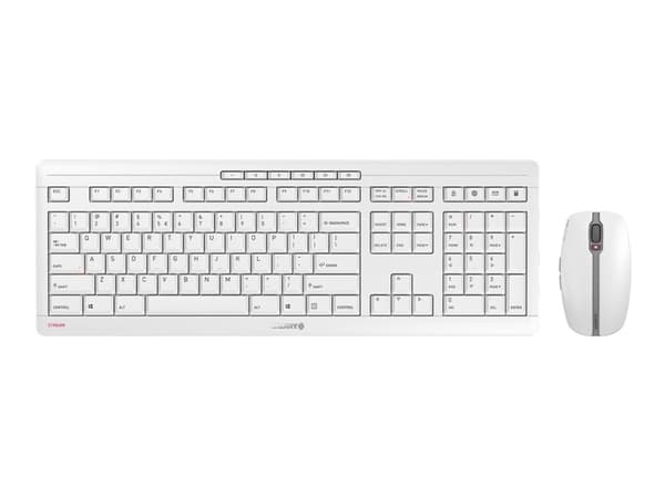 CHERRY STREAM DESKTOP RECHARGE - Sats med tangentbord och mus - trådlös - 2.4 GHz - QWERTY - USA med eurosymbol - tangentbrytare: CHERRY SX - blekgrå