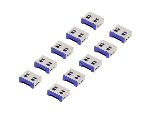 Renkforce RF-4695230 USB-port Sæt med 10 stk. Sølvblå