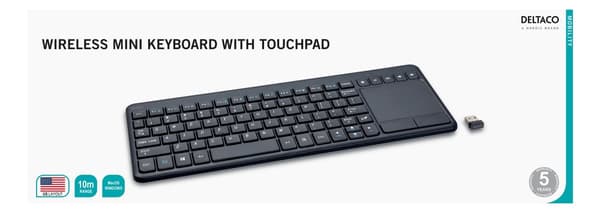 Wireless mini keyboard touchpad membrane US USB nano receiv