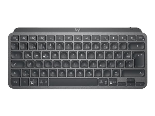Logitech MX Keys Minimalist Wireless Illuminated Keyboard - Tastatur - trådløs - 2.4 GHz - Graphite -  Nordic Grafitt