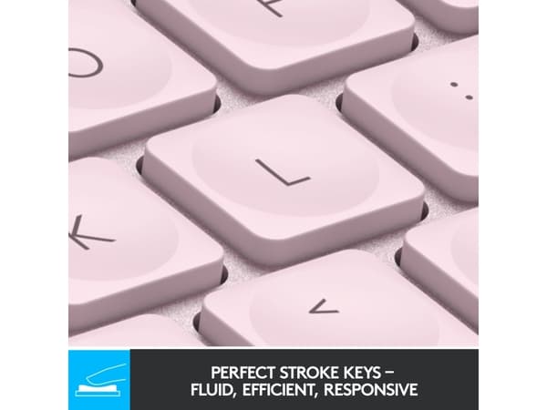 Logitech MX Keys Mini - Tastatur - bagbelyst - Bluetooth - QWERTY - USA - Pink
