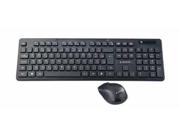 Gembird - Sats med tangentbord och mus - trådlös - 2.4 GHz - QWERTY - amerikansk - svart - färglåda
