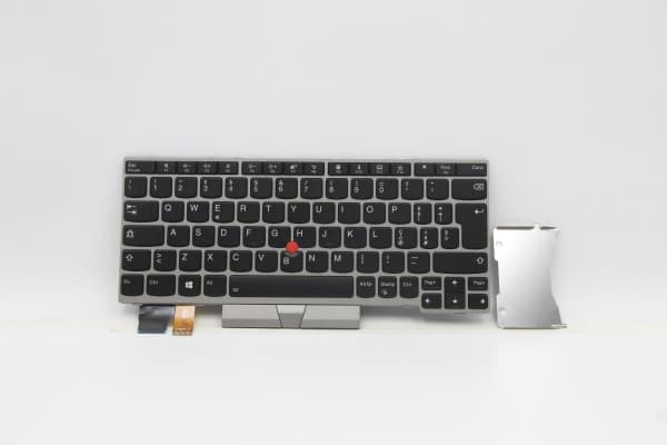 Lite-On - Ersättningstangentbord för bärbar dator - med Trackpoint, UltraNav - bakgrundsbelyst - QWERTY - italiensk - silver - FRU - för ThinkPad L13
