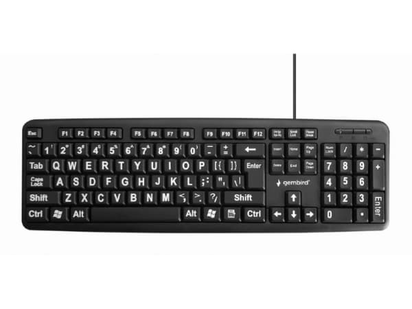 Gembird KB-US-103 - Tastatur - USB - QWERTY - USA - svart - fargeboks