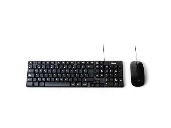 L-Link LL-KB-816-COMBO, Full-size (100%), Koblet med ledninger (ikke trådløs), USB, Membrannøkkelbryter, Sort, Mus inkludert Sort
