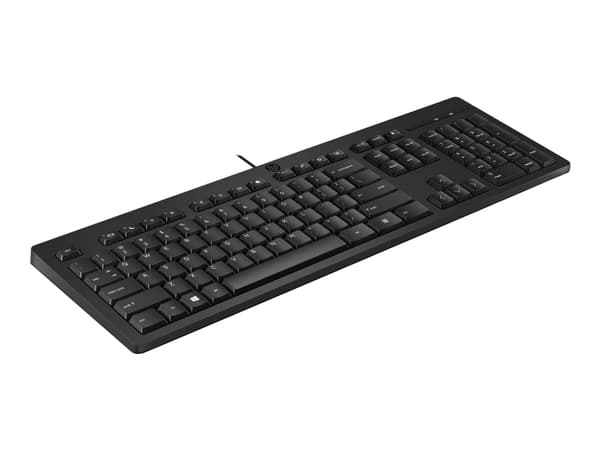 HP 125 -langallinen näppäimistö, Täysikokoinen (100 %), USB, Kalvokytkin, QWERTY, Musta