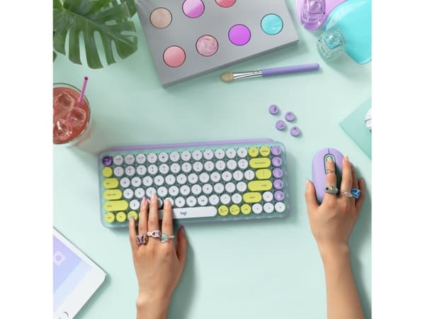 Logitechin langattomat POP-näppäimet (emojinäppäimillä) - Näppäimistö - Langaton - Bluetooth / Logi Bolt USB-vastaanotin - Kbd: Nordic - Daydream Min