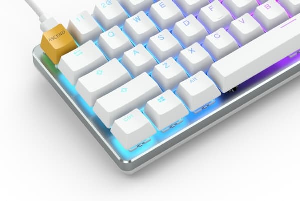 Glorious PC Gaming Race GMMK, Mini, USB, Mekaaninen, QWERTY, RGB LED, Hopea, Valkoinen