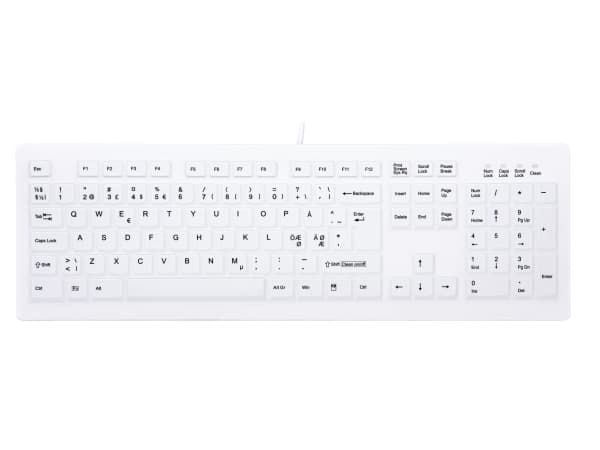 CHERRY AK-C8100F-UVS-W/NOR tangentbord USB QWERTY Norsk Vit