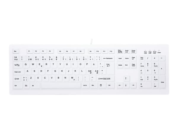 CHERRY AK-C8100F-UVS-W/NOR tangentbord USB QWERTY Norsk Vit