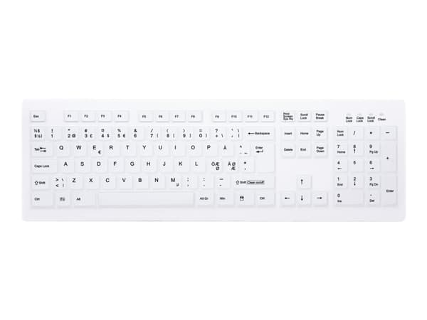 Active Key MedicalKey AK-C8100 - Tangentbord - trådlös - 2.4 GHz - Nordisk - vit