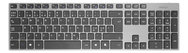 Wireless slim office keyboard 2.4 GHz USB receiver aluminium