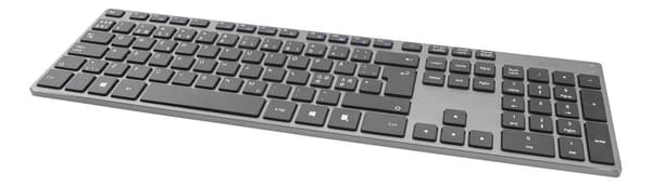 Wireless slim office keyboard 2.4 GHz USB receiver aluminium Harmaa