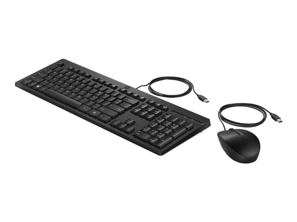 HP 225 - Sats med tangentbord och mus - USB - QWERTY - engelska - för HP 34; Laptop 15; Pro Mobile Thin Client mt440 G3; ZBook Firefly 14 G9; ZBook F Svart