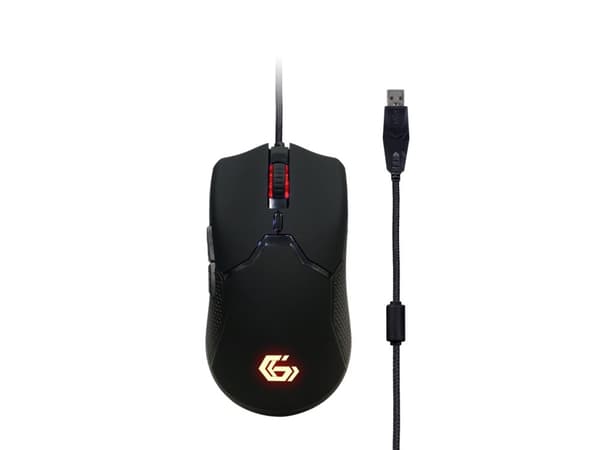 Gembird GGS-UMGL4-01-HU, Kabel, USB, Saxbrytare, LED, Svart, Mus inkluderad