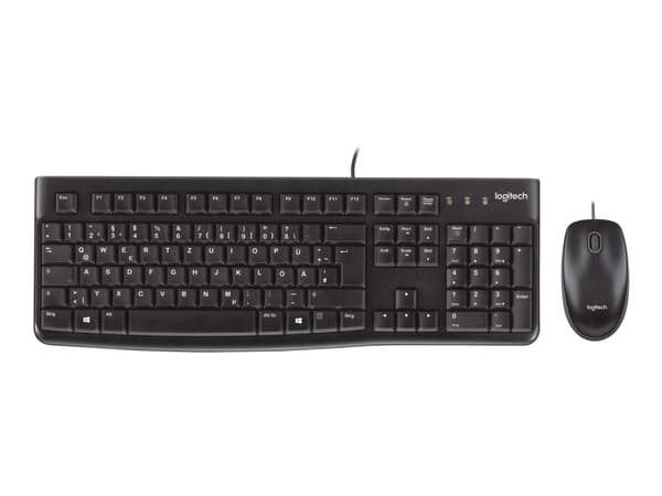 Logitech Desktop MK120 tastatur Mus inkludert USB QWERTY Portugisisk Sort