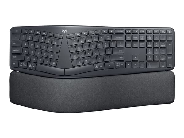 Logitech K860 for Business, Täysikokoinen (100 %), Bluetooth, Puolimekaaninen näppäinkytkin, Grafiitti